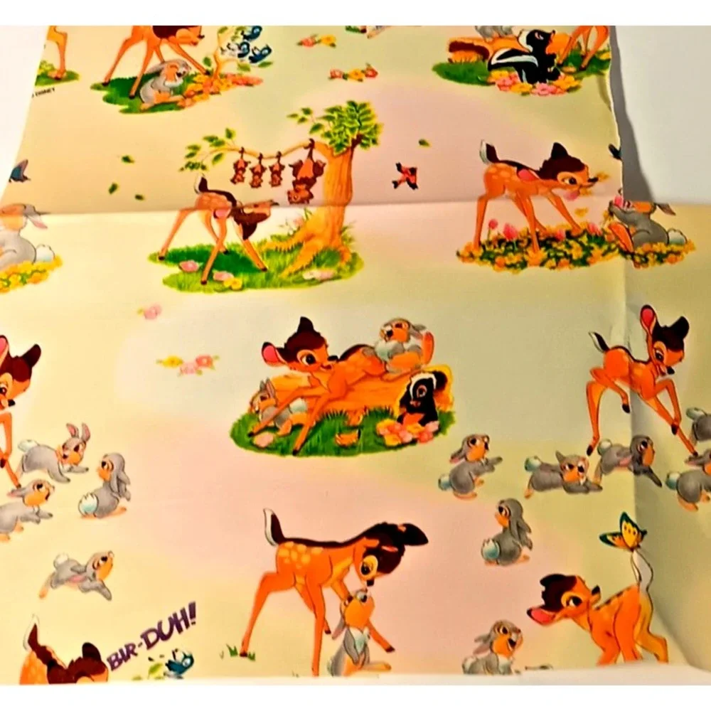 Disney Bambi Vintage Wrapping Paper Gift Wrap Single Sheet 17x20 90s Thumper